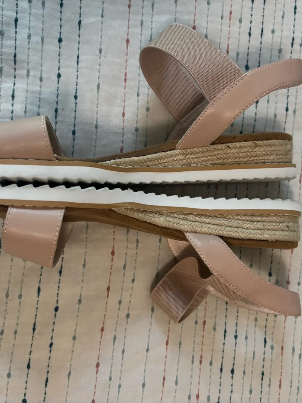 Dream Pairs Blush Pink Elastic Strap Espadrille Sandals